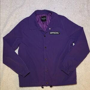 Boohoo MAN Official Branded Woven Coach Purple Jacket medium